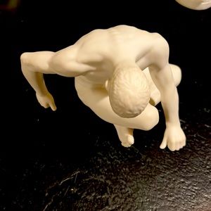 Fine porcelain yoga stretching nude male statue
